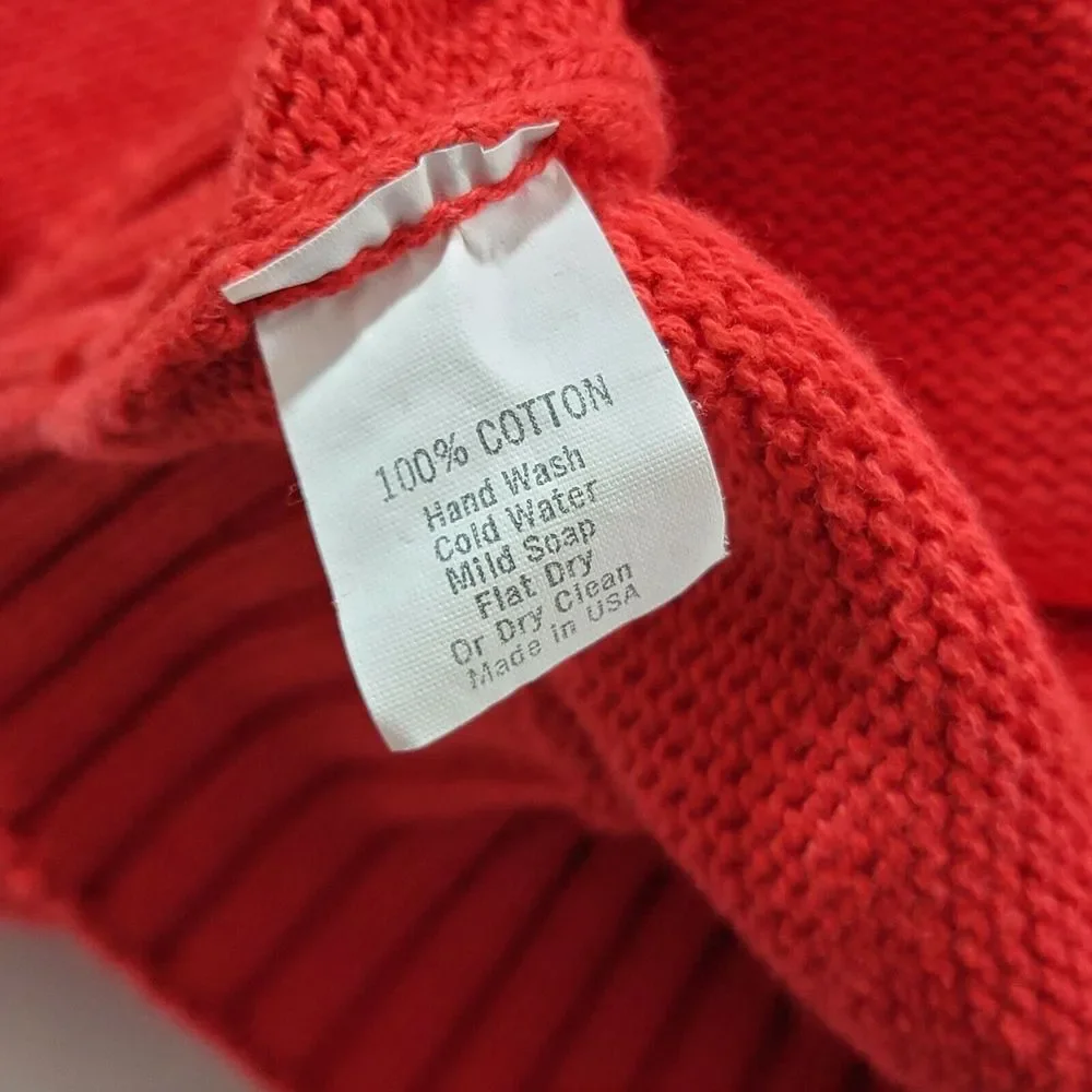 Byford Pullover Vneck‎ Sweater - Red - Knit - Cotton - XXL New - Vintage
